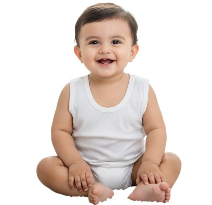 6 Pieces White Color Sando Ganji/Tank Top For Kids 0-3 years
