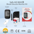Sinocare Blood Glucose Testing Kit/Blood Glucose Monitor Safe AQ Max III, with Blood Ketone Warning, with Strips x 10 & Lancing Devices x 50 & Carrying Bag, 500 Memory, Results in mmol/L. 