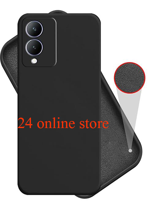 For vivo Y17s Matte Liquid silicone Soft Gel Rubber Shockproof Phone Case Back Cover