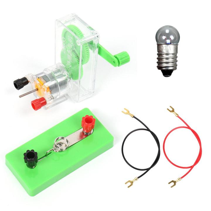 Children DIY Hand Crank DC Generator Model Fan Kit Experiment Kid ...
