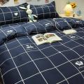 Pure washed cotton bedding four-piece quilt cover quilt cover student dormitory bed sheet three-piece set wholesale live broadcast delivery. 