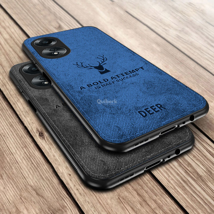 Quiberk%20for%20OPPO%20A58%204G%20Case%20Fabric%20Deer%20Cloth%20Vintage%20Shockproof%20Protective%20Phone%20Back%20Cover%20-%20Image%204