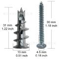 Tiankai factory direct gypsum board zinc alloy three-pointed anchor bolt with screw spiral rubber plug expansion kit.