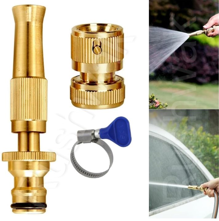 High Pressure Brass Water Nozzle Watering Tool Adjustable Pressure Washer