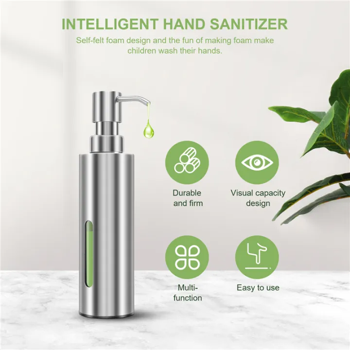 LKPCIGCXM%207Oz%20Hand%20Soap%20Pump%20Dispenser%20for%20Bathroom,%20Stainless%20Steel%20Dish%20Soap%20Dispenser%20for%20Kitchen,%20Rustproof%20Liquid%20Pump%20Bottle%20-%20Image%205