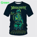 Rock Band Megadeth Unisex 3D Printed T Shirt Popular hop O-Neck Short-sleeved T-shirt Summer Men's Top Christmas Skull Tees.