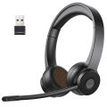 EKSA - H16 Bluetooth 5.2 Headsets, PC Wireless Headphones, AI ENC Mic, 35H Talk Time, with USB Dongle for Office/Call Center.