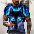 Couple Wolf Print T-Shirt Men's 3D T-Shirt Drop Ship Top Tee Short Sleeve Camiseta Round Neck T-Shirt Fashion Casual Brand 6XL.