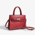 Light luxury women's bag, tote bag, red wedding bag, kelly bag, 2024 new crocodile pattern, mom bag, crossbody handbag.