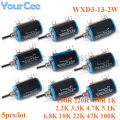 5pcs WXD3 13 2W Wirewound Potentiometer 100 220 470 1K 2.2K 4.7K 6.8K 10K 22K 100K Ohm WXD3 13 2W Linear Rotary Potentiometer. 