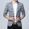 New Mens Blazers Slim Fit Suits for Men Business Formal Blazer Mens Wedding Suit Jackets Male Fashion Plaid Mens Blazer Jacket. 