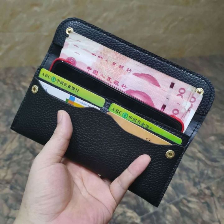 Soft bag women's buckle Long Wallet multi card thi Soft Bag Women's Buckle Long Wallet Multiple Card Slots Thin Clutch Women's Casual Trend Mobile Phone Bag