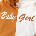 Toddler Girls 2Pcs Fall Outfits, Long Sleeve Contrast Color Letter Hoodie and Pants Set. 