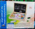 Folding Double-Sided Kids Wooden Puzzle Magnetic Drawing Board DIY Educational Drawing Toy. 