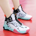 【Emotion HENG】New Children's Sports Running Basketball Shoes Breathable Boys Shoes Medium and Large Children Flying Woven Mesh Shoes. 