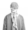 Saudi Arabic Islamic Accessories Men Praying Hat Head Scarf with Headband Muslim Traditional Costumes Clothing Plaid Turban. 