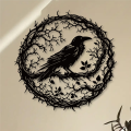 Raven Bird Metal Wall Art,Crow Wall Art Decor Sculpture. 