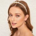Temperament Pearl Hair Band Satin Bow Ribbon Hair Hoop Headwear for Women Jewellery Accessories.