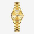 "Olevs 5563 Golden Stainless Steel Analog Wrist Watch For Women - Golden ". 