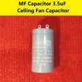MF Capacitor Original 3.5uF Celling Fan Capacitor KOREA Standard High Quality 3.5uF 50Hz 60Hz 0.49A 450VAC Capacitor 2 Pin Leads. 