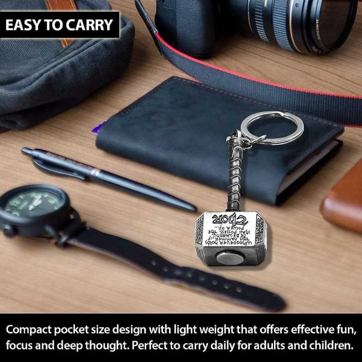 Thor Hammer Metal Keychain Silver