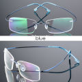 Flexible Memory Metal Rimless Eyeglasses Frame Glasses Optical Frame Alloy women Men Ultralight Unbreakable Eyeglasses Frameless Frame.