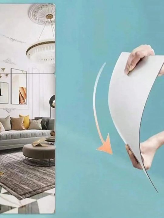 3PC%20Thicken%201.5mm%203D%20Acrylic%20Mirror%20Stickers%20Flexible%20Self-adhesive%20Square%20Glass%20Tile%20Wall%20Sticker%20Decoration%20for%20Bathroom%20Home%20-%20Image%202