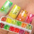 Mixed 3D Fruit Slices Sticker Polymer Clay DIY Designs Slice Lemon Nail Art Sliders Nails Art Decors Women Nail Tips Manicure.