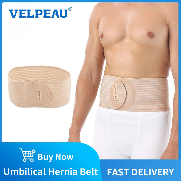VELPEAU Umbilical Hernia Belt for Belly Button Hernia, Incisional Abdominal  Binder Support with Breathable Compression Pad