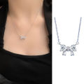 Fashion Trendy Luxury Simple Bowknot Necklace For Women Girls Sweet Elegant Versatile Temperament Chain Pendant Necklace Cologo.