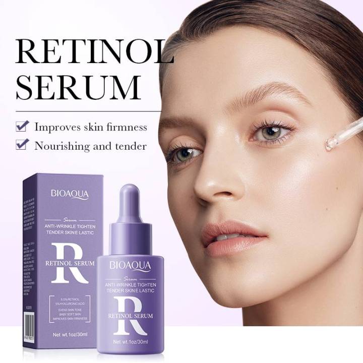 BIOAQUA Facial Retinol Serum 30ml Anti-Wrinkle Tender Skin 8.5% Retinol 5% Hyaluronic Acid Moisturizing Essence- 30ml