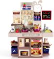Kitchen Playset Toy with Realistic Steam and Lights, Smoge, Role Playing Game Pretend Food and Cooking Playset,37 PCS Mini Kitchen Accessories Set for 3 4 5 Years Old Girls Boys,.