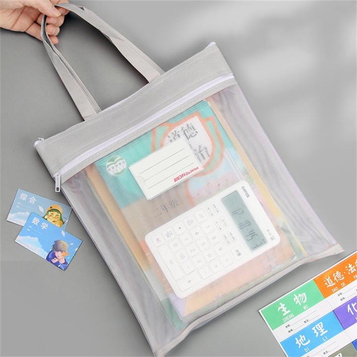 A4%20size%20Document%20bag%20Reusable%20Mesh%20material%20Zipper%20closure%20File%20folders%20Transparent%20Storage%20bag%20for%20Student%20use%20Office%20storage%20-%20Image%203