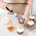 3-piece cake spatula set stainless steel icing spatula PP plastic handle straight curved cake decoration icing spatula baking ca. 