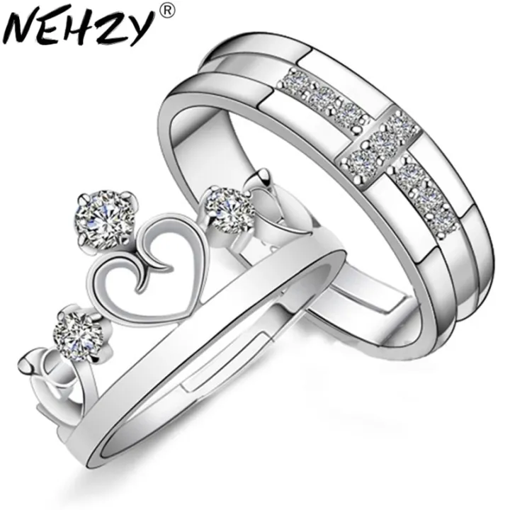 Alloy%20Material%20Silver%20Color%20Couple%20Ring%20One%20pair%20-%20Ring%20For%20Girls%20-%20Image%202
