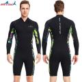 Men's Wetsuits 1.5/mm Neoprene 0.5mm Lycra Front Zip Long Sleeve Shorty Dive Skin Snorkeling, Surfing,Canoeing, Swimming.