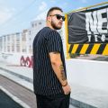 Man Big Size Summer Short-sleeved Cotton T-shirt Fashion Casual Fat Guy Loose Vertical Striped Large Size Shirt Man Size XL-6XL.