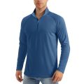 MAGCOMSEN UPF50 Men's T-shirt UV Sun Protection Long Sleeve Hiking Fishing Shirts Quick Dry 1/4 Zip Summer Pullover Workout Tops.
