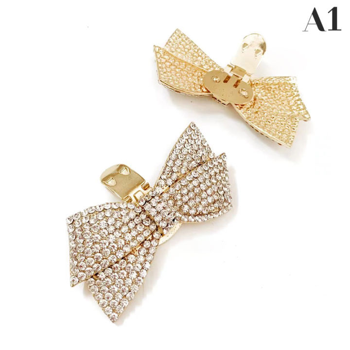 1Pcs Fashion Rhinestones Detachable Bowknot Shoes Clips Wedding