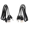 USB 2.0 to Mini A Male 3.5mm Jack Plug Audio Data Cable 45cm 2 Pcs.