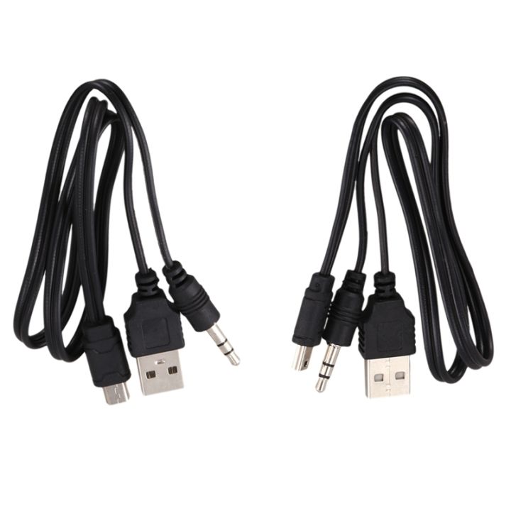 USB%202.0%20to%20Mini%20A%20Male%203.5mm%20Jack%20Plug%20Audio%20Data%20Cable%2045cm%202%20Pcs%20-%20Image%203