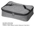 Bento Box Bag Double Zipper Rectangle Portable Thermal Lunch Box Pouch.