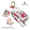 POLA Flower Multi-functional Zipper Wallet Leather Phone Case For Samsung Galaxy S22+ 5G/Samsung Galaxy S24 Ultra 5G/Samsung Galaxy S22 5G/Samsung Galaxy S24 5G/Samsung Galaxy S22 Ultra 5G/Samsung Galaxy S23 5G/Samsung G. 