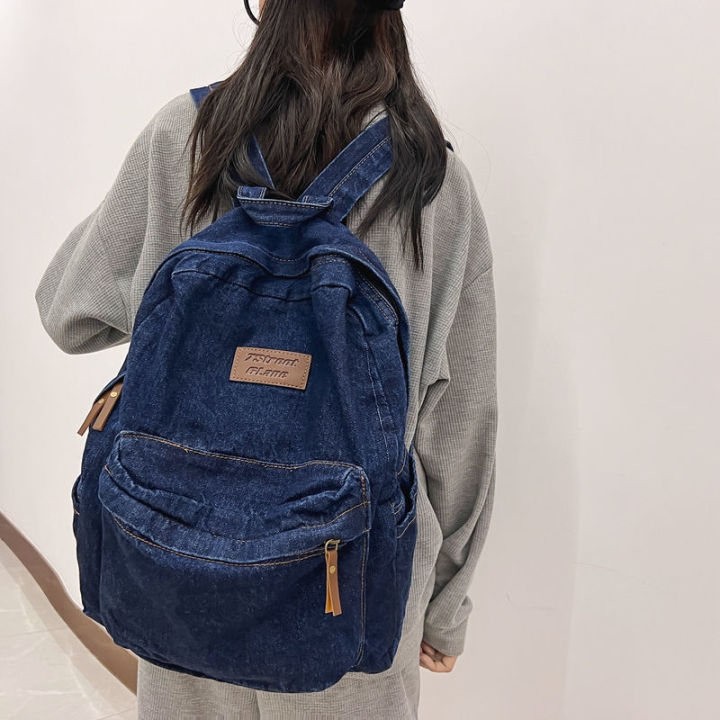 Women's%20Washed%20Denim%20Backpack%20Japanese%20StyleinsWind%20Street%20Fashion%20Simple%20and%20All-Matching%20College%20Students%20Bag%20Travel%20Backpack%20-%20Image%206