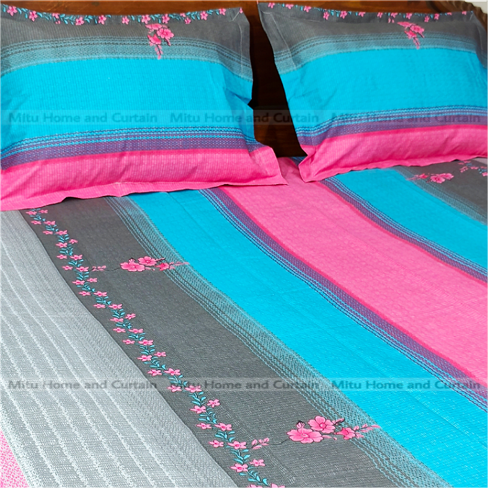 King%20size%20Bedsheet%20with%20Pillow%20cover%20Chador%20set%207.5%C3%978.25%20feet%20Full%20cotton%20fabric%20%20Pink%20,%20Light%20ash%20-%20Image%204