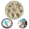 Marine Theme Cake Fondant Silicone Mold Seashell Conch Starfish Fish Under the Sea Style Pastry Baking Molds for Cookie Candy.
