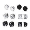 2pcs Punk Mens Strong Magnet Magnetic Ear Stud Set Non Piercing Earrings Cross Earrings Gift For Boyfriend Lover Jewelry. 