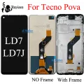 Tested Black 6.8inch For Tecno Pova LD7 LD7j LCD Display Touch Screen Digitizer Assembly Panel Replacement / With Frame. 