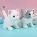 New Walking Kitty Plush Toy Electric Interactive Cat Stuffed Animal Meowing Tail Wagging Head Nodding Cat Pet Toy For Kids Gift. 