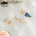 3Pcs/Set Bohemian Hollow Fish Rhinestone Charm Stud Earrings Women Jewelry Gift. 